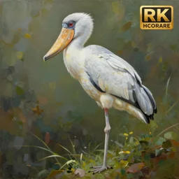 An oil painting of a shoebill stork, 4k artstation