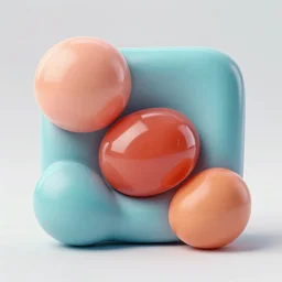 3 d cgi elastic set design glass gum soft visual design digital render abstract