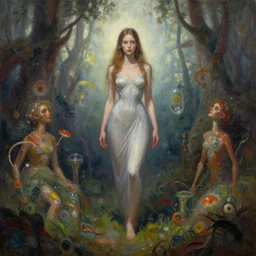 fantasy painting with a woman in a surreal environment by Greg Rutkowski and Michael Whelan w 1024