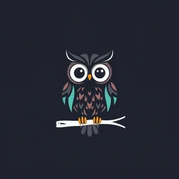 cute owl logo abstract 8 k