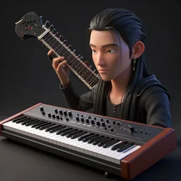 indian electronic music, sampler, synthesizer, sitar, masterpiece. rendered in blender, ultra realistic, smooth shading, ultra detailed, high resolution, cinematic, unreal 6, perfect face, cyberpunk, fine details, studio lighting, subtle shadows, art by katsuya terada, photorealism, hyper realism, octane render, hyper detailed, canon eos r 3, f / 1. 4, iso 2 0 0, 1 / 1 6 0 s, medium shot, 8 k, raw, unedited, in - frame,, - h 5 7 6