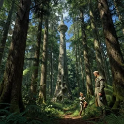 hyper realistic end of the weak gorgeous lighting, blue sky, highly detailed, lush forest by zdzisław beksinski and norman rockwell and greg rutkowskiweta studio, and lucasfilm
