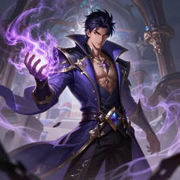 beautiful male sorcerer with smoke and thunder magic, attarctive man, anime key visual, highly detailed, sharp focus, concept art, league of legends style, art by shumolly and monable and artgerm and greg rutkowski and jo chen and pilyeon and ruan jia