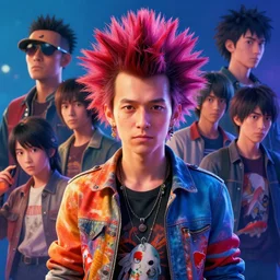 portrait, big punk, vibrant colors, ( ( ( koi colors ) ) ), octane render, jesper ejsing, james jean, justin gerard, tomasz alen kopera, cgsociety, fenghua zhong, makoto shinkai, highly detailed, rim light, art, cinematic lighting, very coherent, hyper realism, 8 k