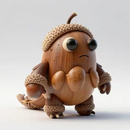 professional photo of creature made of acorns, high detail, 4 k, ultra realistic
