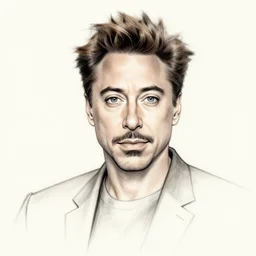 a sketch of Robert Downey Jr Loomis method
