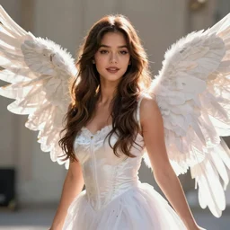 young woman jessica alba as an angel girl, octane render, anime, trending on artstation, unreal engine, volumetric lighting, concept art, ever after high,