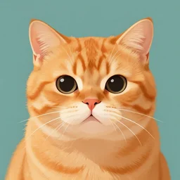 digital art of a flat orange cat