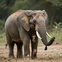 a feline cat - elephant - hybrid with a trunk, animal photography
