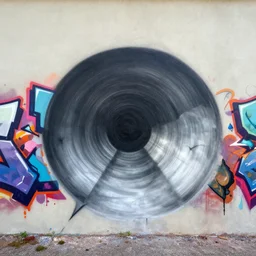 Dimensional Portal Graffiti on wall