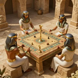 ancient egyptian gaming setup, 4 k, hd, concept art