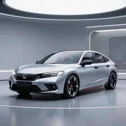 2040 Honda Civic concept car in a futuristic studio room, photo