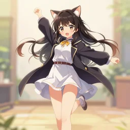 anime cat girl dancing, pixiv, gelbooru