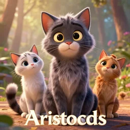 aristocats movie poster, cgi, cinema, realistic, cats, disney film