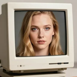 1-bit vintage computer portrait of kirsten dunst