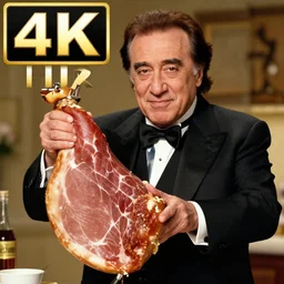 Danny DeVito made of ham, 4k HDR
