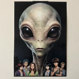 a potrait of an alien with big eyes, scary - face, realistic shaded perfect face, fine details. night setting. realistic shaded lighting poster by ilya kuvshinov katsuhiro, magali villeneuve, artgerm, jeremy lipkin and michael garmash, rob rey and kentaro miura style, trending on art station