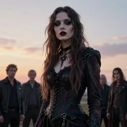 photographic portrait of a stunningly beautiful post apocalyptic gothic female in soft dreamy light at sunset, contemporary fashion shoot, by edward robert hughes, annie leibovitz and steve mccurry, david lazar, jimmy nelsson, breathtaking, 8 k resolution, extremely detailed, beautiful, establishing shot, artistic, hyperrealistic, beautiful face, octane render