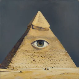 pyramid with an eye in the middle, painting by alex grey