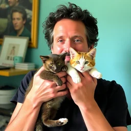 photo of chris cornell holding a kitty