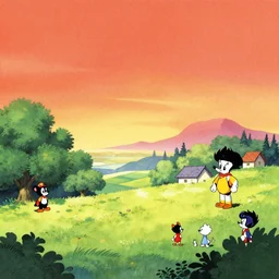 background landscape by by rumiko takahashi by hanna - barbera by evariste vital luminais