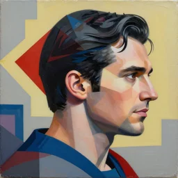 Henry Cavill Superman profile picture by Sachin Teng, asymmetrical, Organic Painting, Matte Painting, geometric shapes, hard edges, graffiti, street art:2 by Sachin Teng:4