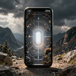 phone that is a portal to another dimension, high detail, concept art, computer art