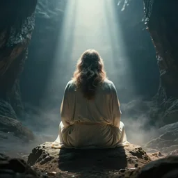 god sitting in the abyss, god rays, from back, award winning, 4 0 0 mm