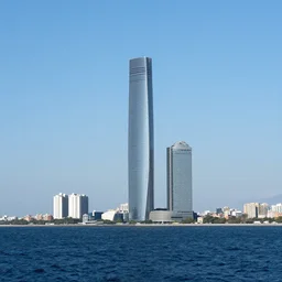 skyscraper in the middle of the ocean