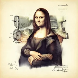 leonardo da vinci patent drawing of a cybernetic cinema