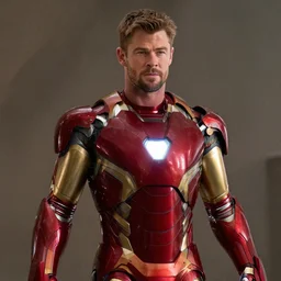 film still of chris hemsworth as iron man, cinematic