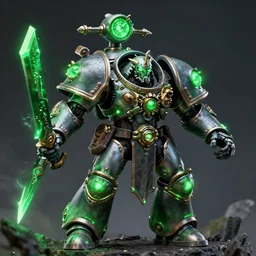warhammer necron green neon details, fantasy, highly detailed, art by greg rutkowski