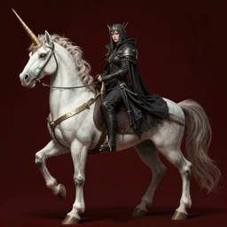 highly stylized dark souls character riding a unicorn, character concept art, character modeling, science fiction, rich colors