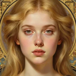 symmetrical face!! portrait of young woman blessed with ever - increasing physical and mental perfection, realism, blonde hair, perfect face!! intricate, elegant, highly detailed, vision of holy perfection!! digital painting, artstation, concept art, smooth, sharp focus, illustration, humanity, art by artgerm and greg rutkowski and alphonse mucha
