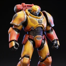 Fallout Brotherhood of Steel Power Armor, vibrant colors, 8k photorealistic, black background, HD, high details, trending on artstation
