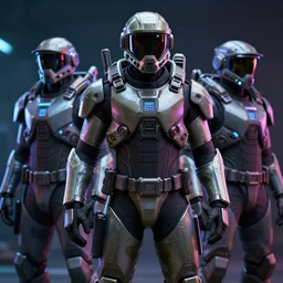 a soldier wearing a full set of futuristic scout armor, 3 d render, octane, ray tracing, ultra high detail, photorealistic, 8 k, neon, cyberpunk