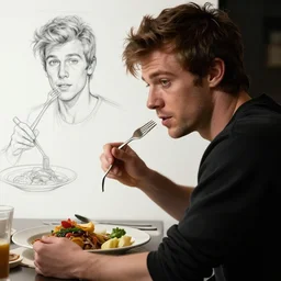 alex turner eating dinner, character sheet, character design, contrast, deep focus, turnaround, highly detailed, dramatic lighting, digital painting, artstation, concept art, matte, sharp focus, illustration, elegant, art by artgerm and greg f and alphonse mucha.