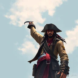 captain jack sparrow in gta v cover art by stephen bliss, artstation