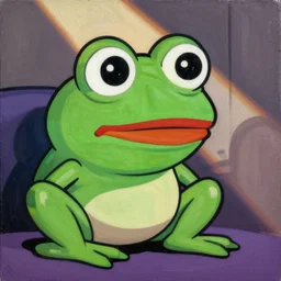 pepe the frog,pop art painting by Walter Battiss,