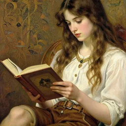 closeup portrait of an attractive young beautiful girl reading a book, jodhpurs greg manchess painting by sargent and leyendecker, studio ghibli asymmetrical intricate elegant illustration hearthstone, by greg rutkowski by greg tocchini by james gilleard
