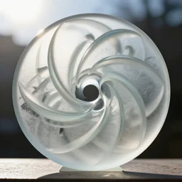math art frosted glass sculpture topology, fractal, knots, quaternions, caustics, sunshine