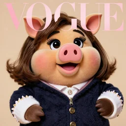 Miss Piggy on the cover of Vogue Magazine