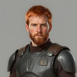 portrait of a man by greg rutkowski, a jedi commander, scottish features, short copper hair, short beard, straight jaw, wise appearance, wearing the tactical gear of the galactic alliance, star wars expanded universe, he is about 4 0 years old, highly detailed portrait, digital painting, artstation, concept art, smooth, sharp foccus ilustration, artstation hq