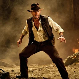 chris pratt as indiana jones, epic pose