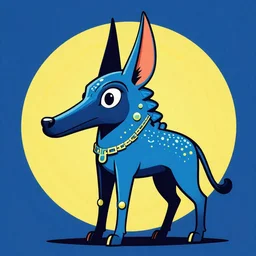pop art anubis synthwave