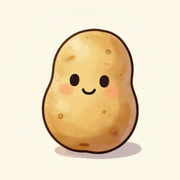 a potato with a face, in the at style of little runmo.