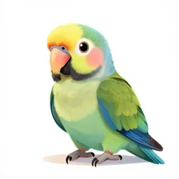 a beautiful illustration of an adorable parrot, by jeremiah ketner