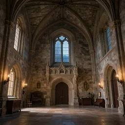 inside interior of a beautiful stone castle , in the evening, Featured on artstation, cgsociety