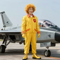 ronald mcdonald in top gun ( 1 9 8 6 ), cinematic lighting, high contrast, 4 k hdr imax cinematography