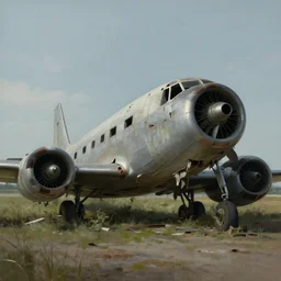 a abandoned and destroyed aeroplane in the style of sylvain sarrailh, beautiful digital art, cinematic art, concept art, matte painting, oil painting